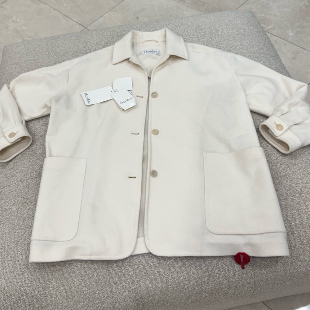 Max Mara Ivory Wool Jacket Coat Eligio Style NWT - Picture 5 of 13
